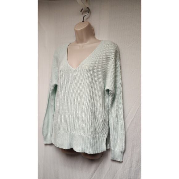 Lucky Brand V-Neck Long Sleeve Mint Green Knit Sweater Size XS - Picture 3 of 7